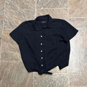 J. Crew Black Short Sleeve Button Down Shirt